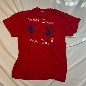HANDS DOWN BEST DAD puffy paint men’s t shirt